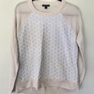 J. Crew Merino Wool Sweater-Seersucker Eyelet size medium